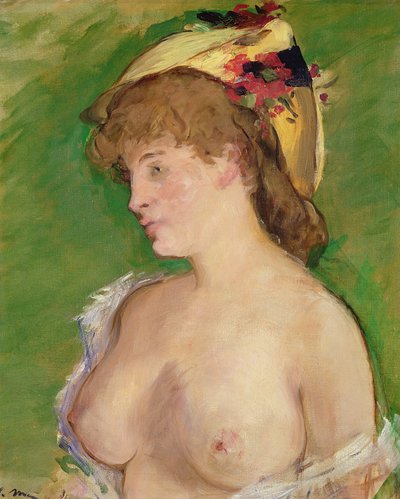 1878年，裸露的乳房金发女郎 作者 Édouard Manet
